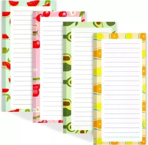 4 Pack Magnetic Notepads for Refrigerator, Grocery List Magnet Pad for Fridge... - Picture 1 of 7