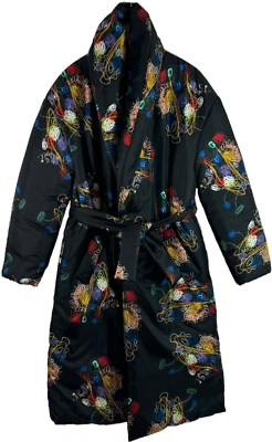 FENDI X Noel Fielding Graphic Reversible Silk Shawl Coat Padded Men's "46" - Image 1 of 4