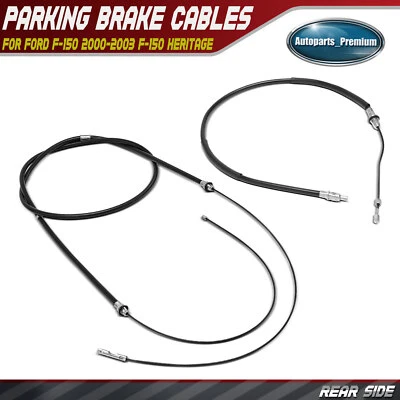 2 件后 LH 和右手侧停车制动电缆适用于福特 F-150 2000 - 2003 F-150 Heritage — 第 1/4 张图片
