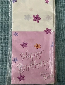 New Vintage Mattel Barbie Happy Birthday Paper Table Cover Year 1997 Picnic - Picture 1 of 6