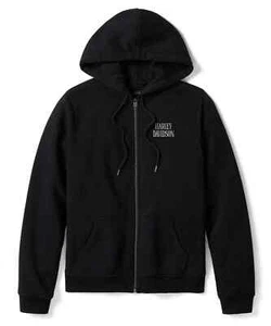 Harley-Davidson Mujer Cremallera Sudadera con Capucha Willie G Calavera Polar Negro 96595-25VW - Imagen 1 de 2