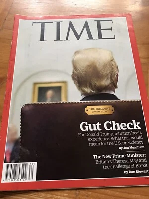 Time Magazine 2016 Donald Trump Gut Check US Election J Nicklas Macron NO LABEL - Image 1 of 4