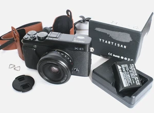 Fujifilm X-E1 Mirrorless Camera with TTArtisan 27mm F2.8 AF Lens, Black - Picture 1 of 9