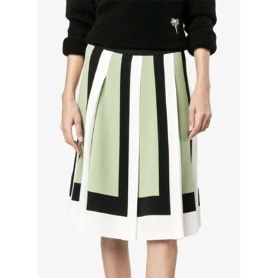 NUEVO CON ETIQUETAS Falda Valentino Geométrica Panelada Talla 40 Cintura Alta Rayas Avorio Nero Limón Foto 1 de 4