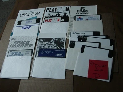 Commodore (10) 5.25" Disks LOT D, Space Harrier, Speedball, Platoon, Remote Cntl - Image 1 of 4