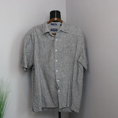 Camisa Austin Reed Pata de Gallo Lino Buttondown Para Hombre L Foto 1 de 4