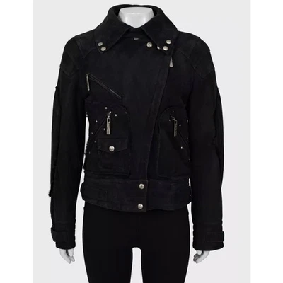 Christian Dior черный натуральной кожи стриженный мех куртка Sz.36 Fr - Изображение 1 из 4