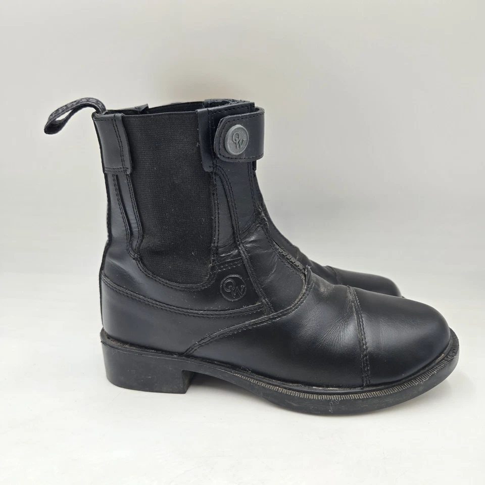 Cowboy Boots OLD WEST Children's Black Zipper Paddock Riding Boots Sz 3 D - Image 1 of 4