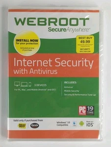 Webroot Internet Security With Antivirus For PC, Mac & Android - Windows 10 Comp - Picture 1 of 2