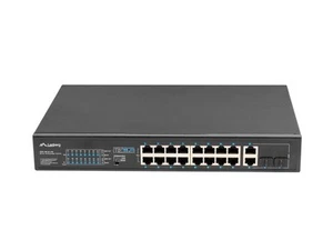 LANBERG SWITCH 19" STOJAK 16X 100MB POE+/2X COMBO GIGABIT 150W NIEZARZĄDZALNY RSFE - Zdjęcie 1 z 7