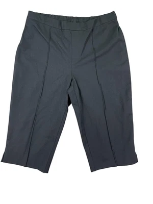 Isaac Mizrahi Live! Women's Black Stretch Pedal Pushers with Pintucks Size 14 - Image 1 of 4