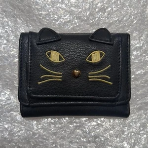 Tsumori Chisato Wallet Cat Trifold  Black Synthetic Leather No Brand - Picture 1 of 11