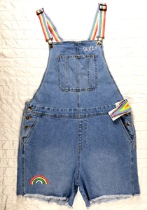 NEU Target Gr. XL Gay Pride LGBTQ Queen Rainbow Denim Shortalls Overall Neu mit Etikett - Bild 1 von 16