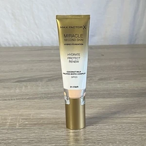 MAX FACTOR MIRACLE SECOND SKIN HYBRID FOUNDATION SPF 20 - Fair No 01 - Picture 1 of 10
