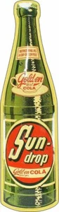 SUNDROP GOLDEN GIRL COLA SODA POP FLASCHE 20" STRAPAZIERFÄHIG HERGESTELLT IN DEN USA Metall Werbeschild - Bild 1 von 1