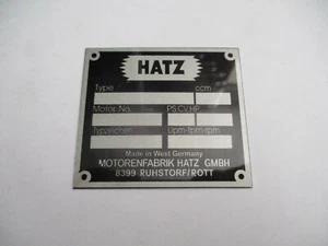 Nameplate sign Hatz classic car 58x65 mm s74 - Picture 1 of 1