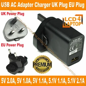 USB Power Supply Adapter Converter Charger AC 100V-240V DC 5V 2A 10W UK EU - Picture 1 of 3