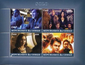 Estampillas de Star Wars 2018 montadas sin montar o nunca montada Han Solo Chewbacca Kira películas 4v M/S - Imagen 1 de 1