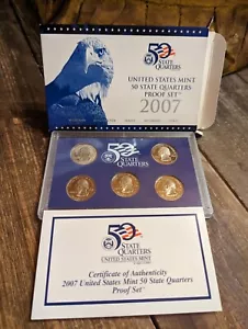 2007 United States State Quarters Proof Set W COA San Francisco Mint In Box - Picture 1 of 7