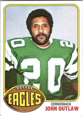 1976 Topps #181 John Outlaw Philadelphia Eagles Football Card  - Image 1 of 2