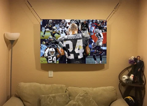 BIG 43x32 CHARLES WOODSON Vinyl POSTER John Madden Bo Jackson print Ken Stabler Cover