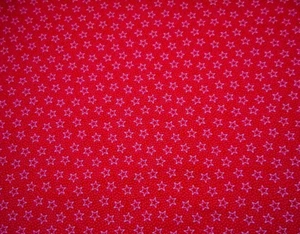Patriotic Quilt Fabric 7/8+ Yard SALE White Outlined Stars Dots on Red Cotton #C - Picture 1 of 2