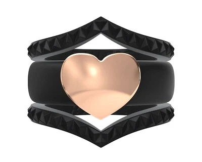 Anillos de boda de silicona Rinfit para mujer - Colección corazón apilable - 3 anillos Foto 1 de 4