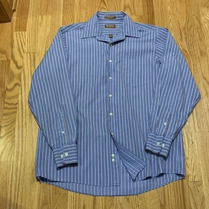 Michael Kors blau gestreiftes Langarmhemd Herren Größe 16,5 34/35 Large " - Bild 1 von 11