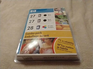 Genuine HP #27 #28 Black-27 (2) & Tri-28 (1) Combo-Pack Ink Cartridges Sealed - Picture 1 of 4