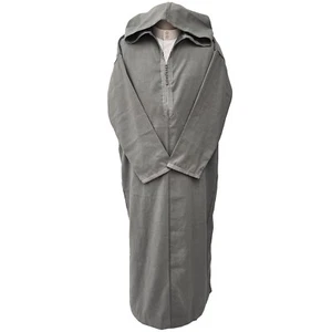 Para hombres Mezcla de Lana Marroquí Gris Con Capucha Manga Larga Thobe Jubba Djellaba - Imagen 1 de 5