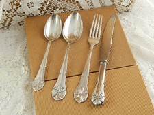 ART NOUVEAU GIGLIO COHR BAGNO ARGENTO 925 ANTICO SERVIZIO POSATE SILVER PLATE