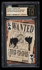 2015 Playing Cards Wanted Deck Eustass "Captain" Kid CGC Pristine Black 10 Japan - Picture 1 of 2