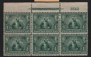 328 F-VF OG TOP lightly hinged plateblock with nice color cv $ 600 ! see pic ! - Picture 1 of 1