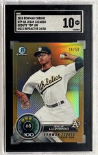 2018 BOWMAN CHROME BTP68 JESUS LUZARDO SCOUTS TOP 100 GOLD REFRACTOR SGC 10 GEM