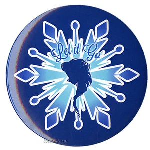 3" Disney FROZEN Reina ELSA Botón Azul Copo de Nieve LET IT GO Prendedor Redondo Trasero NUEVO - Imagen 1 de 1