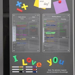 2pcs Clear Acrylic Magnetic Dry Erase Board Weekly Planner & To Do List Boar FD5 - Picture 1 of 8