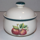 1 Casuals By China Peal Ceramic Apple Pattern Pearl White 4 Inch Canister & Lid
