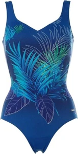 Solar Damen Badeanzug gemoldete Cups Fantasy Print Blau Bunt 38 K9829 - Bild 1 von 2