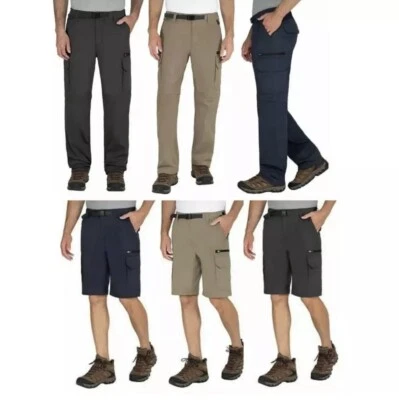 NWT BC Clothing Men's Convertible Stretch Cargo Hiking Active Pants /Shorts - Image 1 of 4