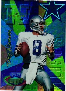 TROY AIKMAN 1996 PLAYOFF ILLUSIONS SPECTRALUSION ELITE #1 INSERT COWBOYS - Picture 1 of 2