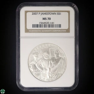 2007-P Jamestown Commemorative Dollar NGC MS 70 - Picture 1 of 2