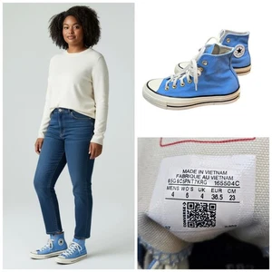 Scarpe alte Converse Chuck Taylor All Star blu cielo tela uomo 4 donna 6 US - Foto 1 di 8