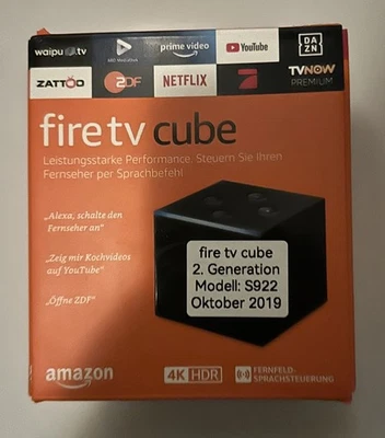 Amazon Fire TV Cube 2. Generation 4K Ultra HD mit Alexa & Fernbedienung In OVP ! - Bild 1 von 2