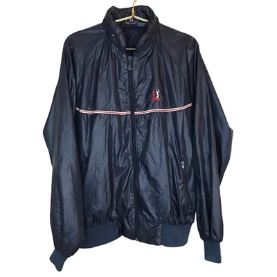Chaqueta cortavientos PGA Tour vintage azul marino L cremallera completa golf ropa deportiva Foto 1 de 4
