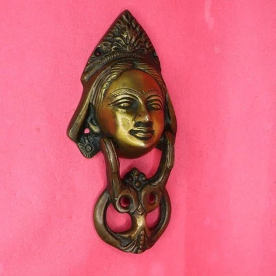 Goddess Durga Shape Door Bell Victorian Style Handmade Brass Door Knocker Gift - image 1 of 4