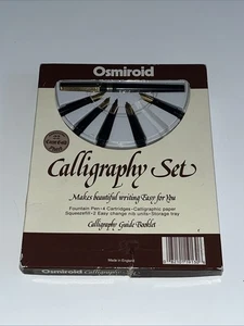 Juego de caligrafía Osmiroid vintage plumas estilográficas cartuchos de tinta plumillas pluma escritura - Imagen 1 de 15