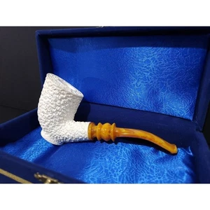 Pipa de cuerno de billar doblada nueva bloque espuma de mar hecha a mano con estuche - Tekin - Imagen 1 de 11