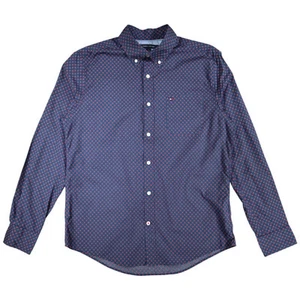 Tommy Hilfiger Damen Shirt Größe M Geometrisches Muster Langarm Kragen 100% Baumwolle - Bild 1 von 8