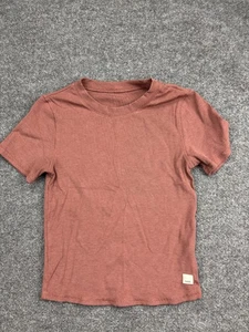 Vuori Shirt Womens Small Rust VW169 Ribbed Short Sleeve Stretch Casual - Picture 1 of 6