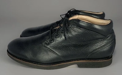 ABEO Mens Nash Chukka Black Pebbled Leather Ankle Lace Comfort Boots, Size 9.5N - Image 1 of 4